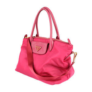 Prada Leather Bag Shoulder Nylon Pink